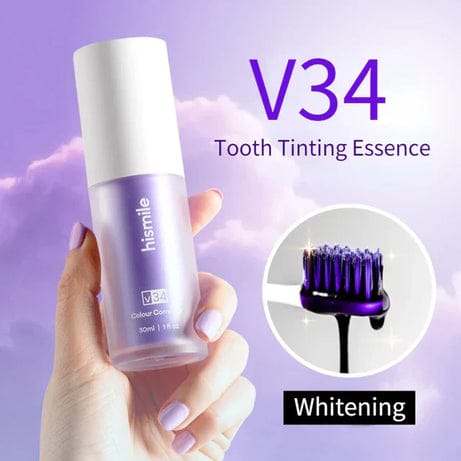 🦷✨ Hismile V34 💜 Teeth Brightening Serum – 30ml Get a whiter, brighter smile instantly with color-correcting magic!