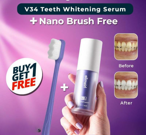 🦷✨ Hismile V34 💜 Teeth Brightening Serum – 30ml Get a whiter, brighter smile instantly with color-correcting magic!